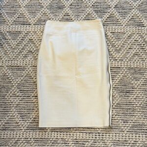 Express high wasted Cream Pencil Skirt with Gold side Trim/zipper